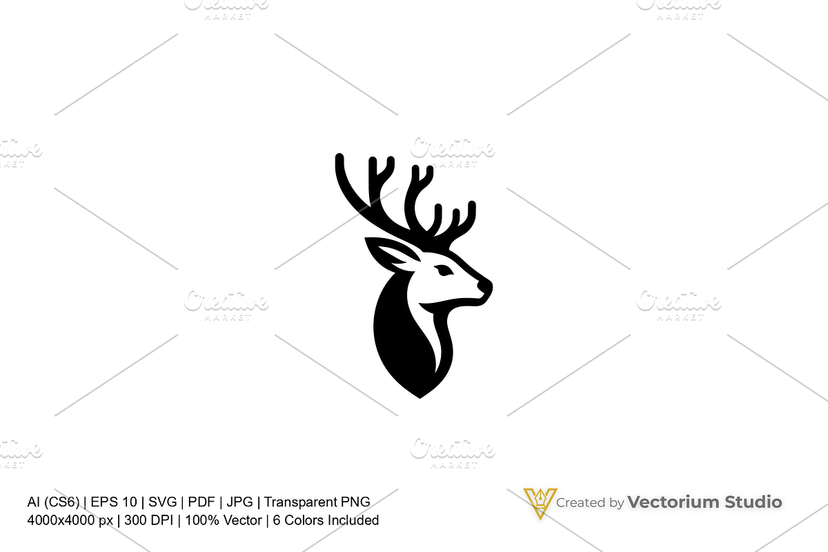 Modern Deer Geometric Logo, a Branding & Logo Template by Vectorium Studio (Photo 1 of 12)