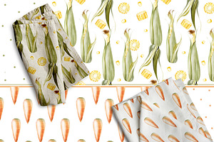 Watercolor Vegetables Pattern