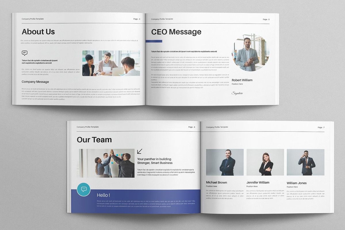 Company Profile Template Landscape, a Brochure Template by E-Type (Photo 3 of 7)