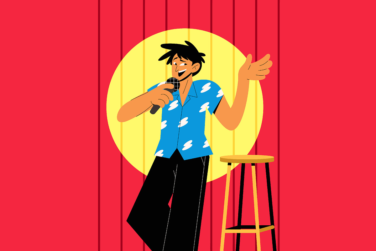 Stand Up Show Full Illustration, a Person Illustration by graphicook