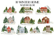 Watercolor WINTER HOME, a Seasonal Illustration by Julia Bogdan (Thumbnail 1 of 3)