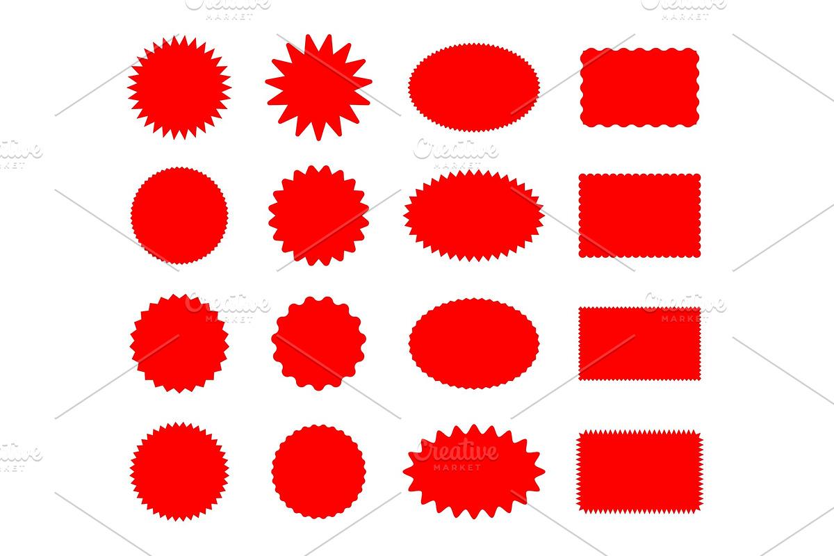 Star price red stickers set, a Decorative Illustration by Stock-Smart-Start
