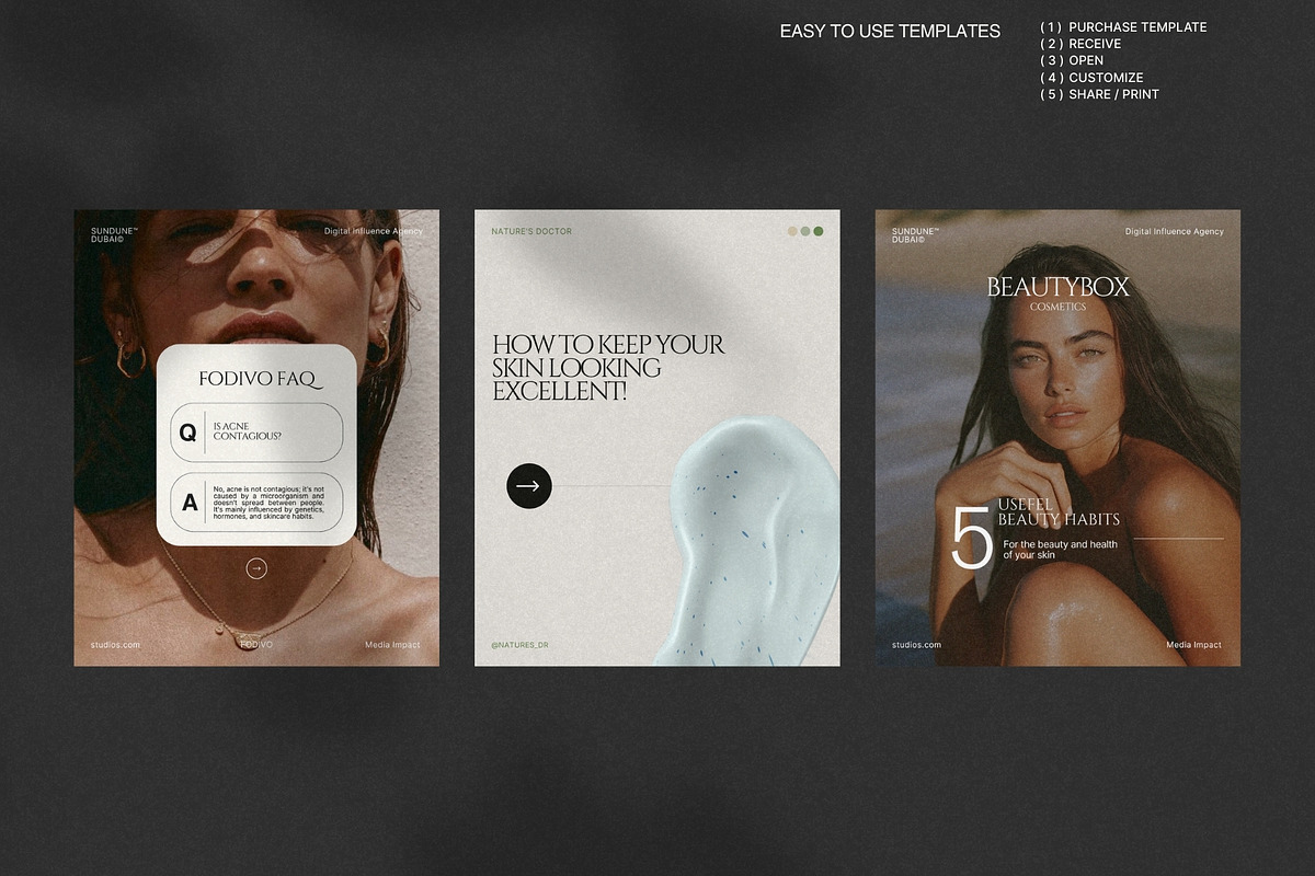 Skincare Post & Story Templates preview 3