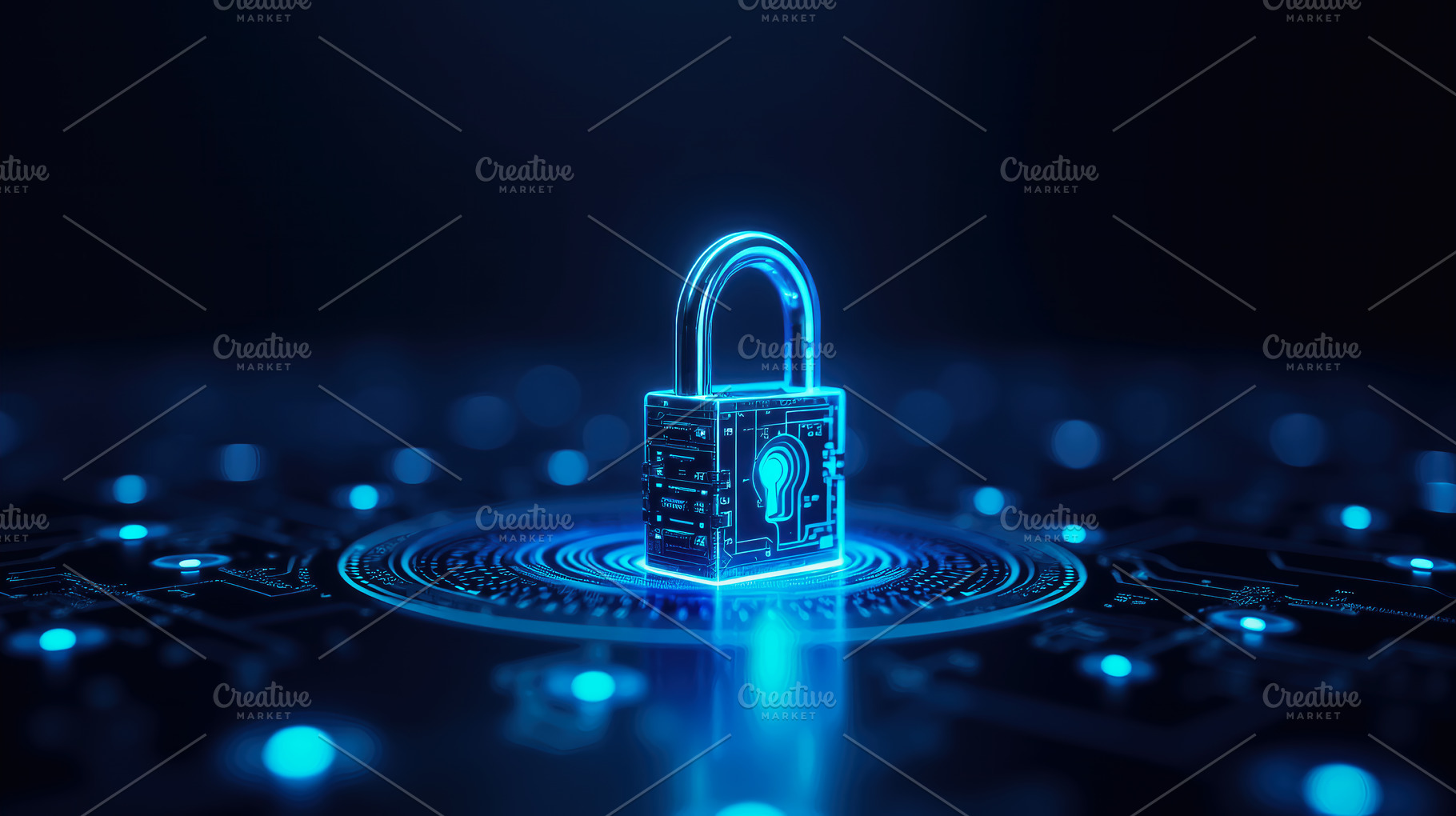 Holographic Digital Padlock on a Tec, a Technology Photo by Perpis
