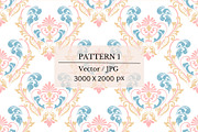 Damask Pattern Set - Ornate Floral, a Pattern Graphic by wind mill (Thumbnail 2 of 4)
