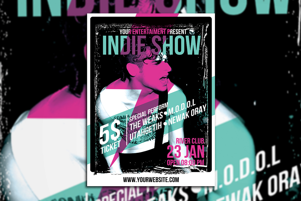 Indie Show Poster/Flyer, a Flyer Template by Muhamad Iqbal hidayat (Photo 1 of 3)