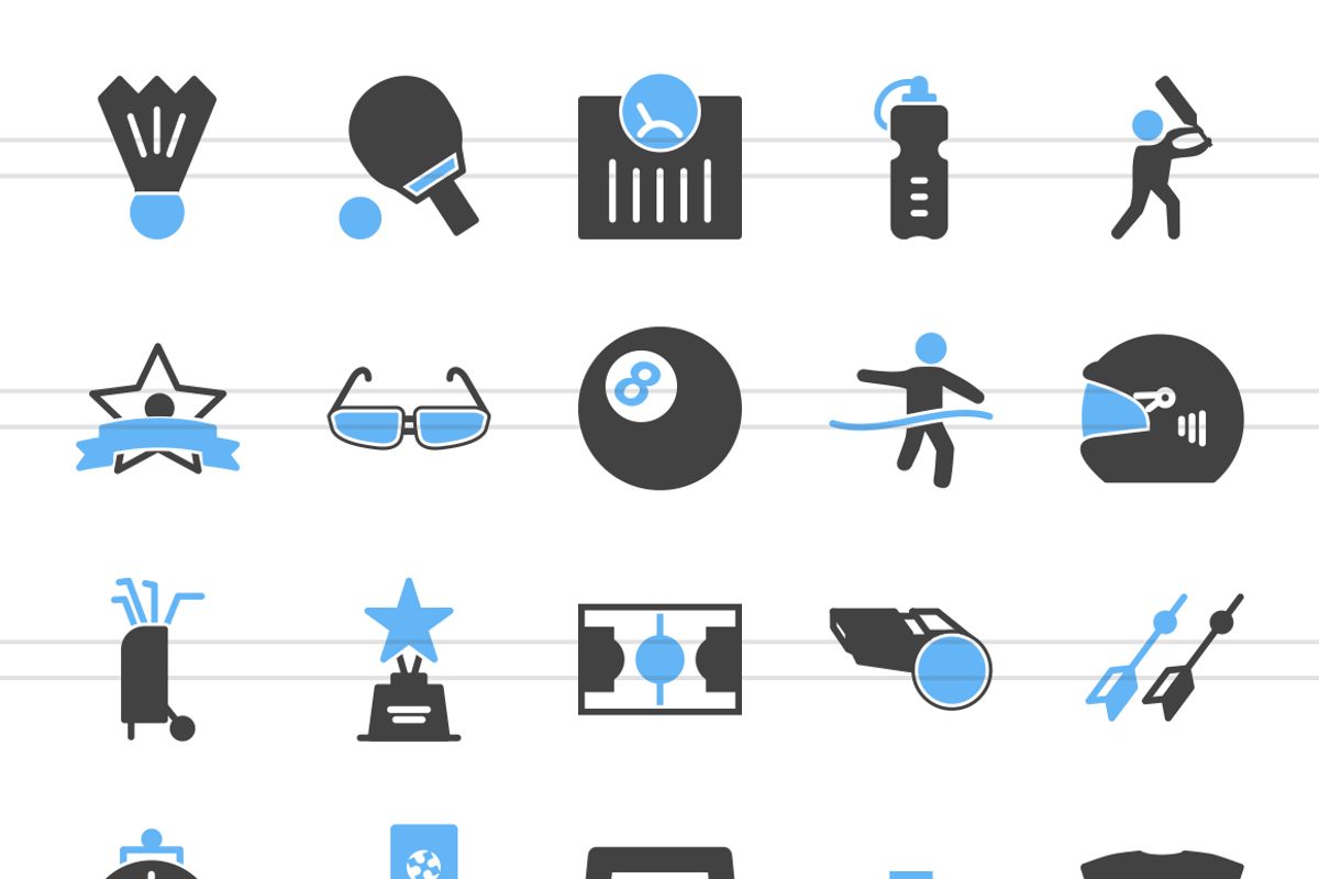 150 Fitness & Sports Filled Icons, an Outline Icon by IconBunny (Photo 2 of 6)