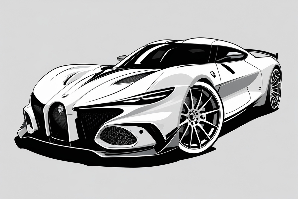Fast Sport Car Outline Set, an Illustration by jahid234 (Photo 6 of 9)