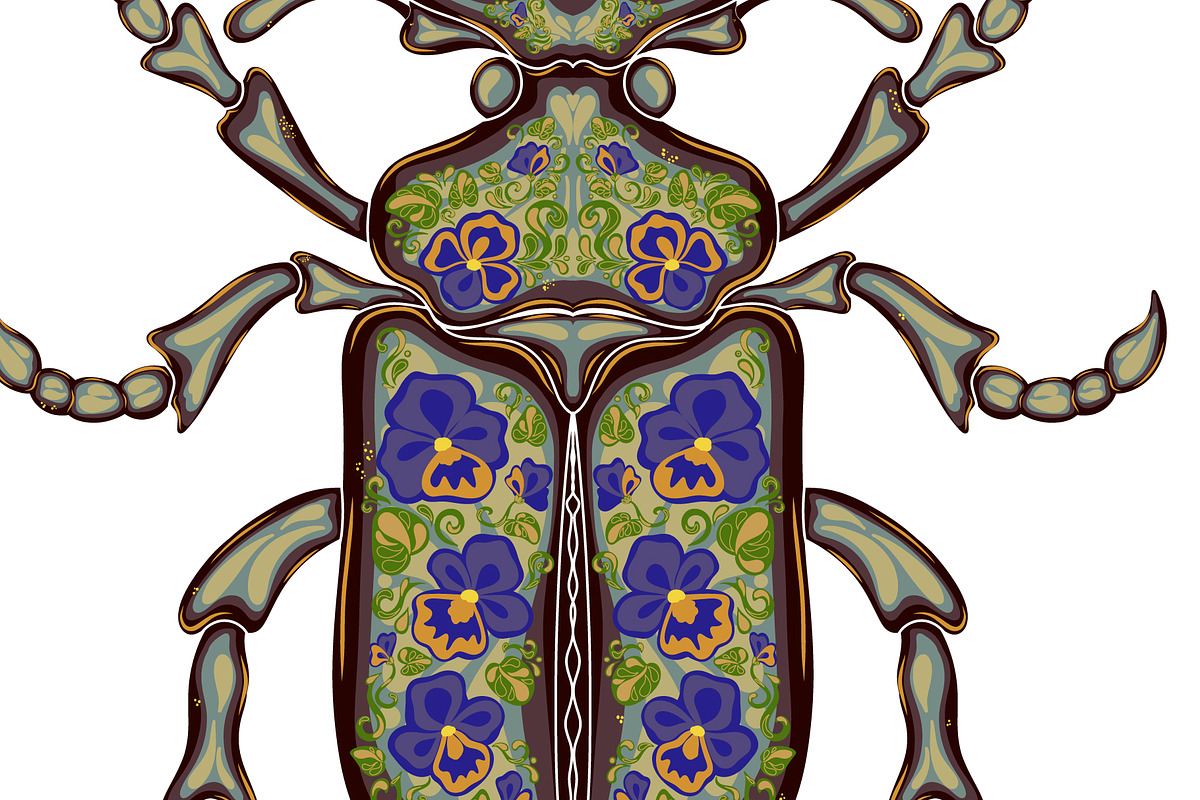 Ornamental Beetle Stripe Vector, a Pattern Graphic by NayaChu (Photo 2 of 8)