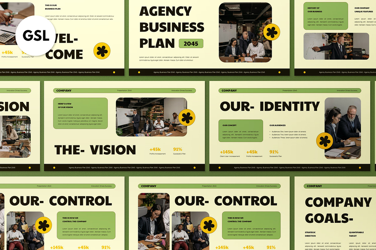 Agency Business Plan Google Slide, a Presentation Template by graphicook (Photo 1 of 8)