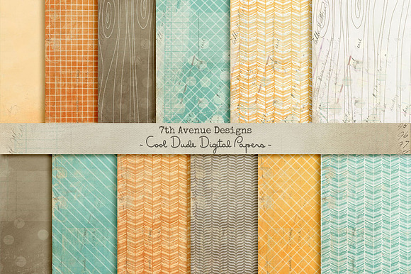 Cool Dude Digital Papers preview 2