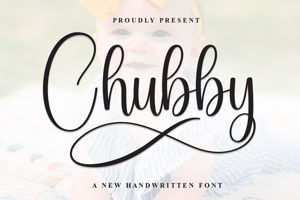Chubby | Script Font, a Handwritten Font by Scratchones (Photo 1 of 9)