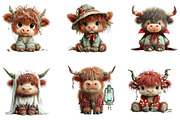Spooky Highland Cow Bundle, a Seasonal Illustration by CreationArt (Thumbnail 5 of 5)