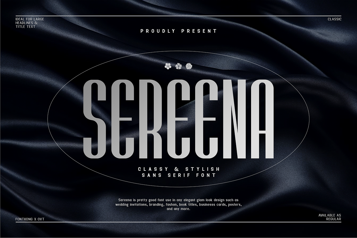 Sereena-Classy & Stylish Sans Serif, a Sans Serif Font by overlaytemplates (Photo 1 of 5)
