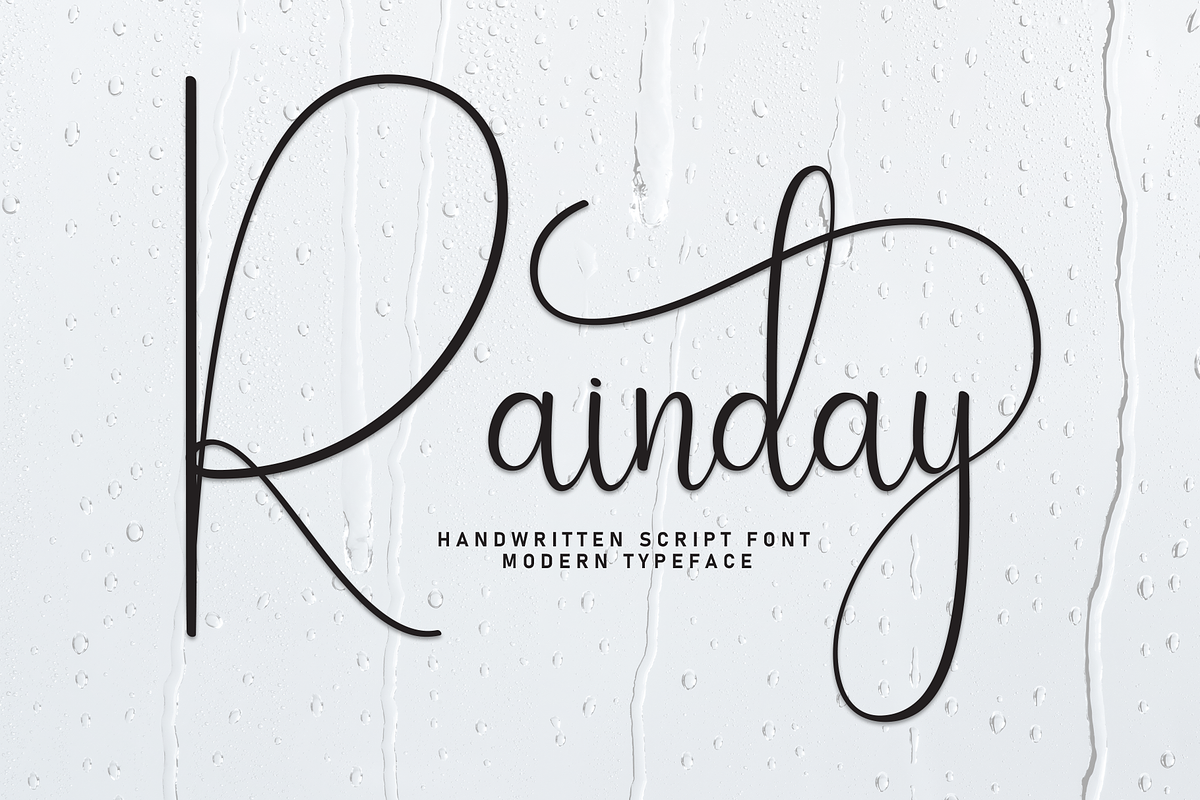 Rainday | Script Font, a Handwritten Font by Scratchones (Photo 1 of 9)