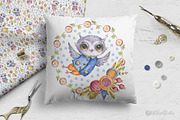 Cute owls. Watercolor collection, an Animal Illustration by UlitkaStudio (Thumbnail 12 of 17)