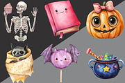 Cute Halloween Clipart, an Illustration by Black Bird Studio (Thumbnail 2 of 6)
