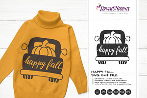 Happy Fall SVG | Truck with Pumpkins
