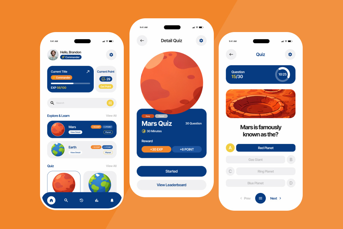 Astroquest - Space Academy Quiz App, an App Template by productype1 (Photo 4 of 5)