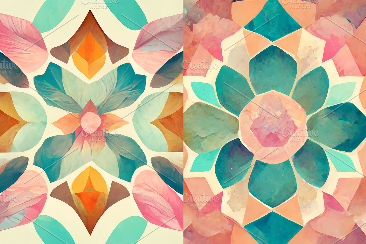 Summer kaleidoscope background set, a Texture Graphic by Olha Klein (Photo 2 of 6)