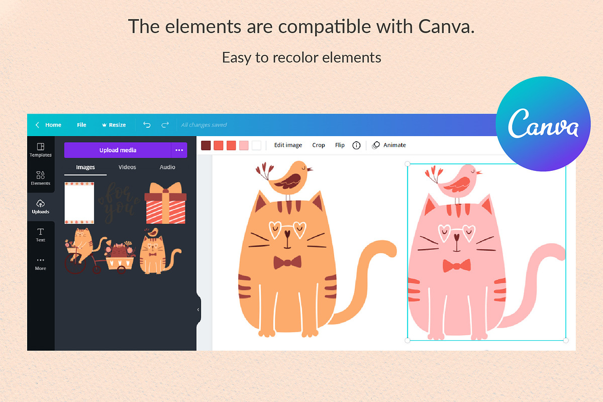 Cats in love. Cards & Patterns, an Animal Illustration by Valeria Soloveva (Photo 3 of 13)