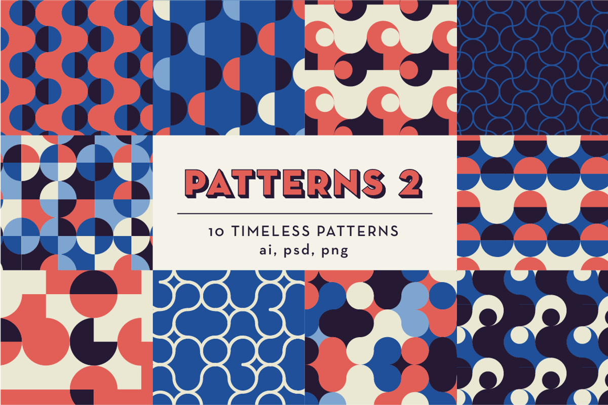 PATTERNS 2: 10 Geometric Patterns, a Pattern Graphic by kloroform