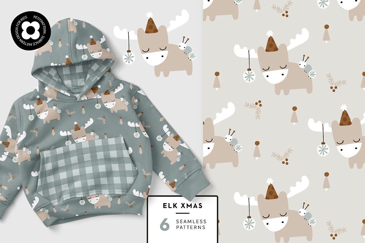 Elk Xmas, a Pattern Graphic by Muriel Petitpattern (Photo 1 of 6)