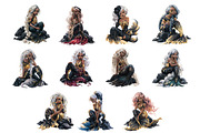 Dark Siren Gothic Mermaid Bundle, a Decorative Illustration by InkyQueenArt (Thumbnail 3 of 9)