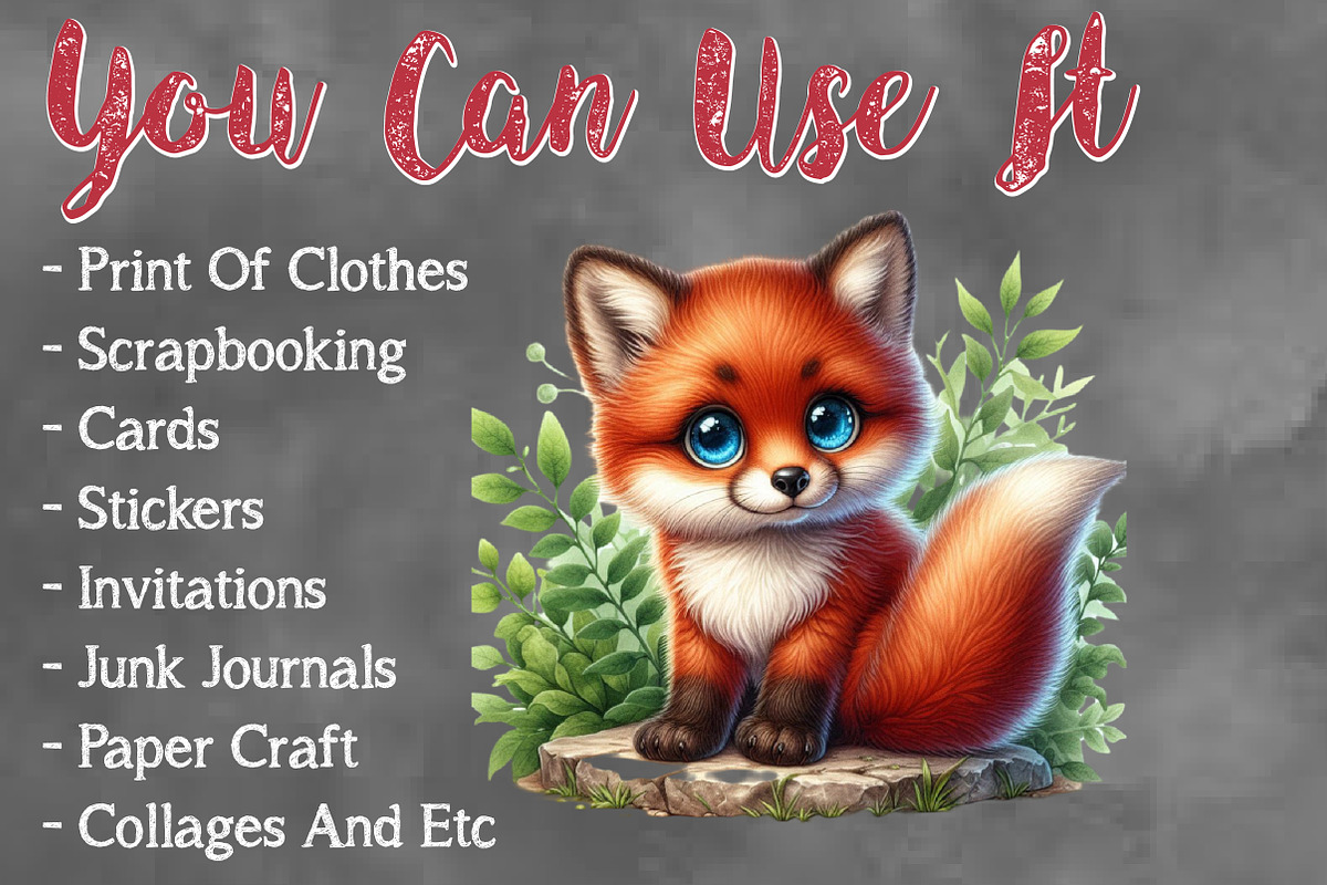 Watercolor Cute Foxes clipart Bundle, a Seasonal Illustration by Craft Nest (Photo 3 of 5)