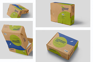 Slim Cardboard Shipping Box Mockups