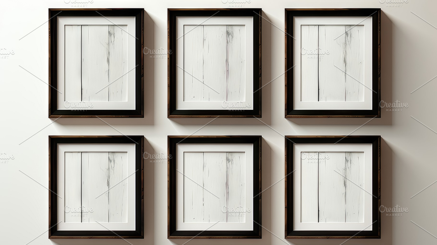 Elegant Set of Black Wooden Photo Frames on a White Wall, a Photo by AS photostudio