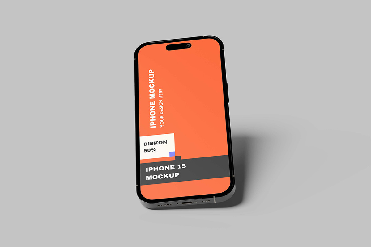 iPhone 15 Mockup, an iPhone Mockup by seramoe (Photo 2 of 5)