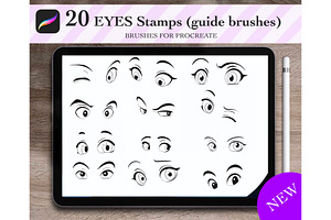 Procreate Eyes Stamp Brushes. Manga