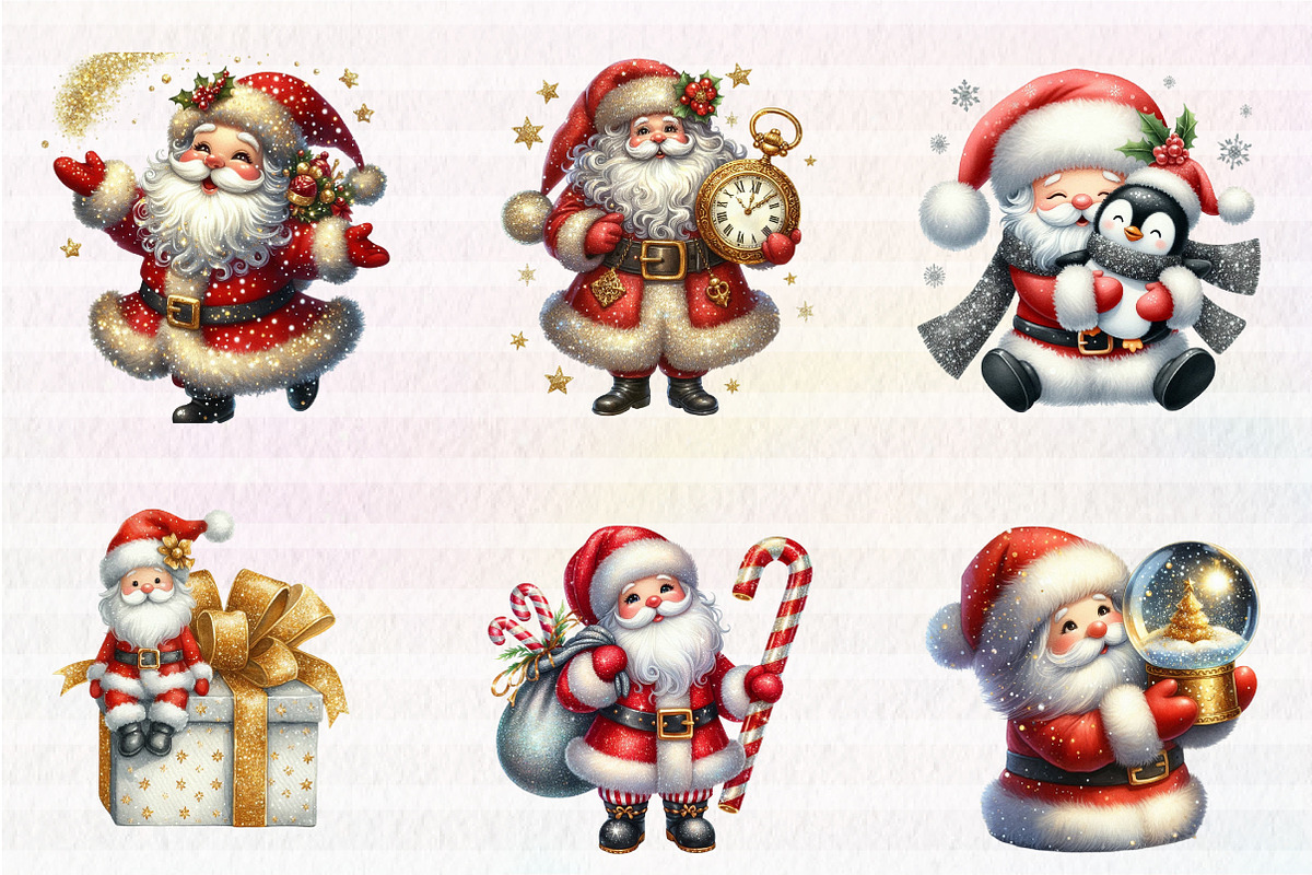 Glitter Christmas Santa Claus, an Illustration by CreationArt (Photo 5 of 5)