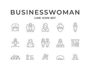 Set line icons of businesswoman, an Icon by motorama