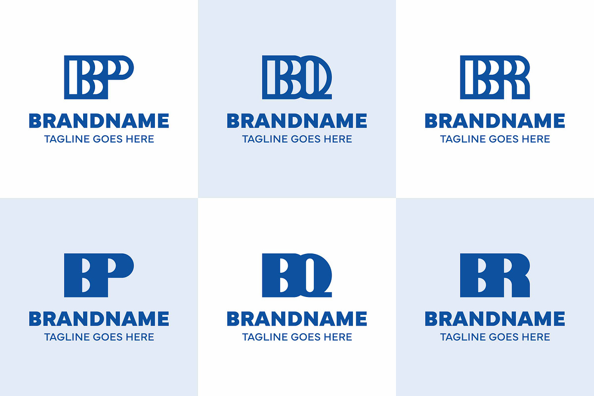 Letters BP BQ BR Monogram Logo Set, a Branding & Logo Template by Pray Art Design Studio (Photo 1 of 2)