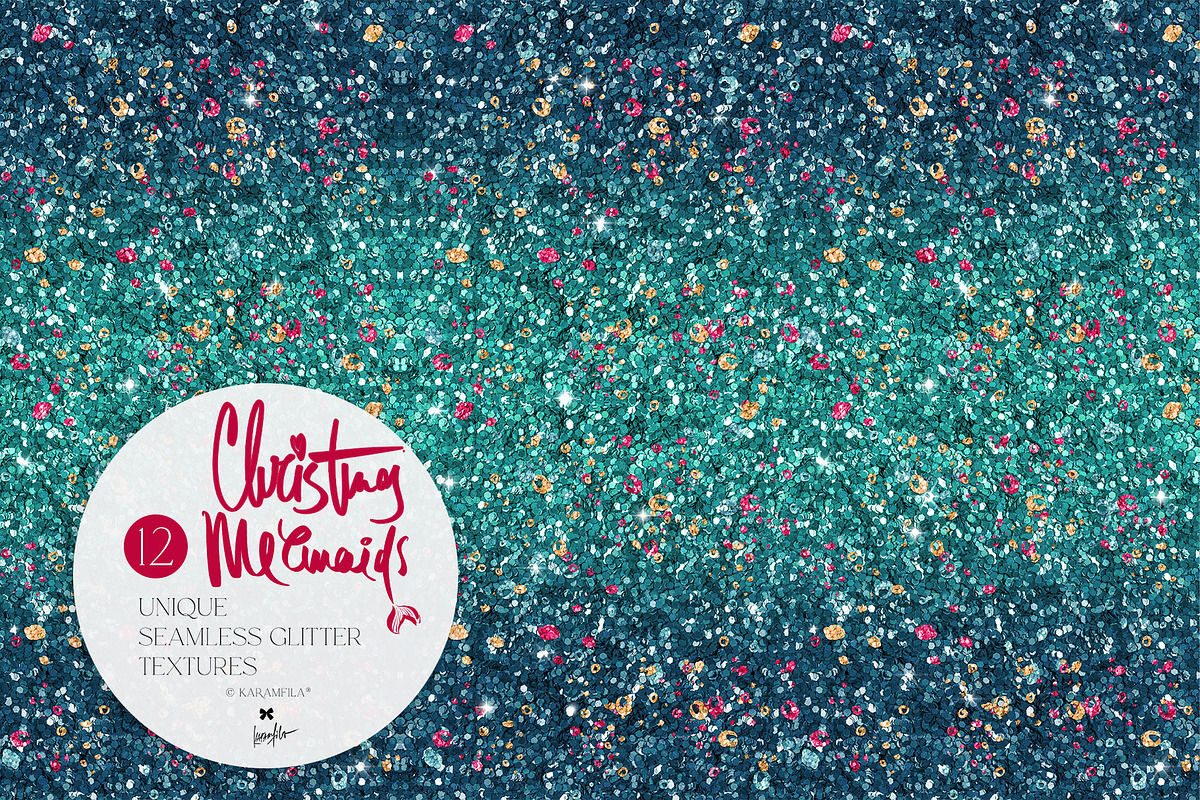 Mermaid Glitter Textures, a Pattern Graphic by KaramfilaS (Photo 11 of 15)