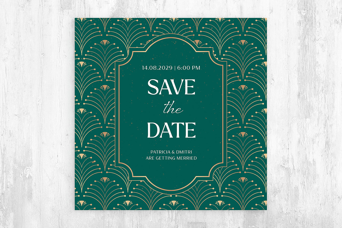 Art Deco Wedding Invitation Template, an Invitation Template by BrandPacks (Photo 5 of 7)