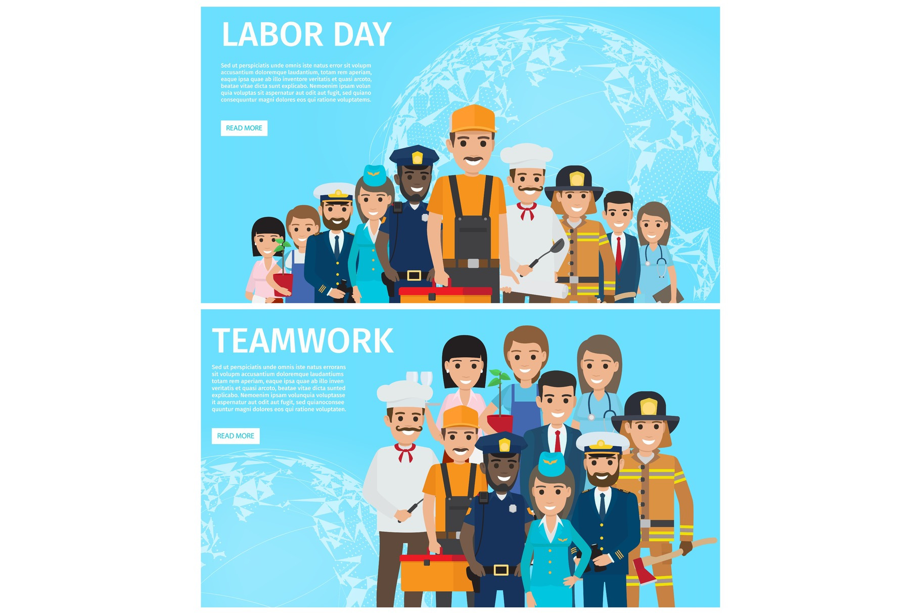 Labor Day and Teamwork Promotion Illustration, a Person Illustration by ...