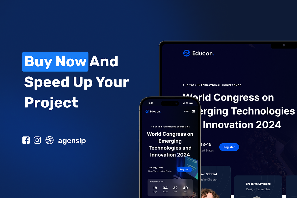 Educon - Conference Website UI Kit, an UI Kit Template by Agensip Design Agency (Photo 10 of 10)