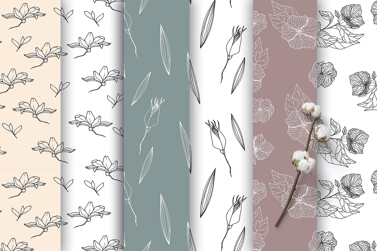 50 Wild flower patterns -Bundle-, a Pattern Graphic by CARROTDESIGN (Photo 5 of 5)
