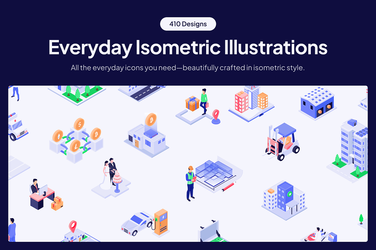 410 Everyday Isometric Illustration, a Finance Illustration by Vectors Market (Photo 1 of 17)