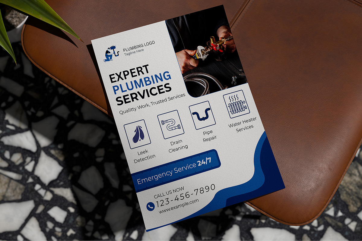 Plumbing Flyer | Canva | 5 Flyers, a Flyer Template by Mohammad Sarfaraz (Photo 6 of 6)