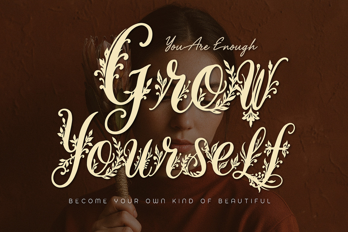 WynsteraQalis Decorative Floral font, a Script Font by HypeWorksCo (Photo 18 of 24)