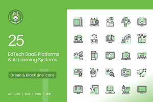 25 EdTech & AI Learning Icons.
