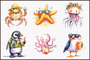 Summer Beach Animals Clipart Summer, an Illustration by Sublimation Artist (Thumbnail 3 of 6)