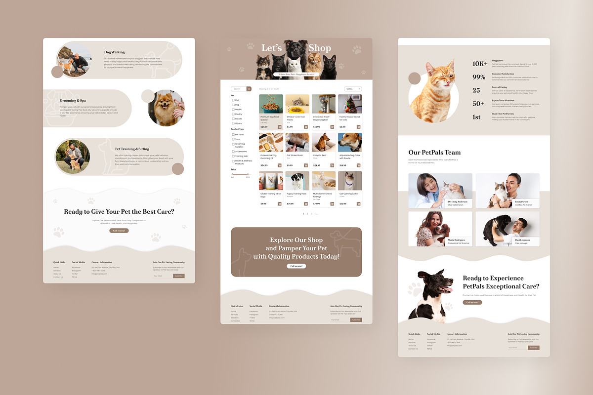 PetPals - Pet Care Website, an UI Kit Template by peterdraw (Photo 4 of 5)