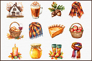 Cozy Autumn Charm Clipart Set, an Illustration by Sublimation Artist (Thumbnail 3 of 6)
