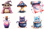 Pastel Witch Halloween Clipart, an Illustration by OK Design (Thumbnail 2 of 5)