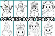 Cute Simple Snowman Coloring Pages, an Animal Illustration by martinblan (Thumbnail 3 of 4)